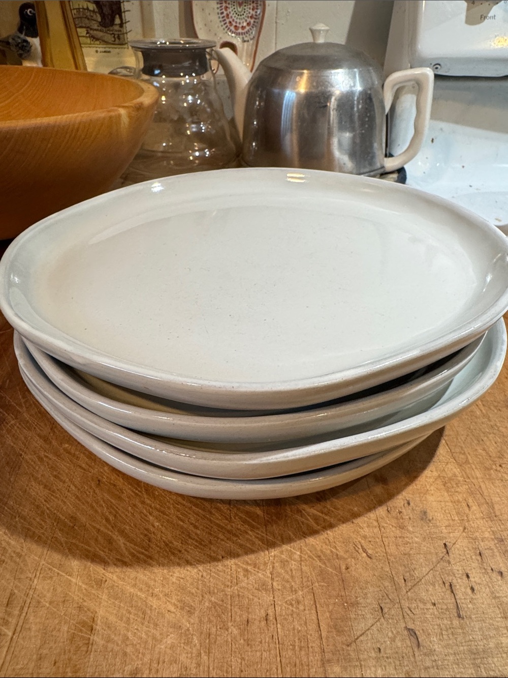 Hearth & Hand White Glazed Ceramic salad Plates - Set of 4